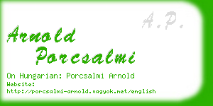 arnold porcsalmi business card